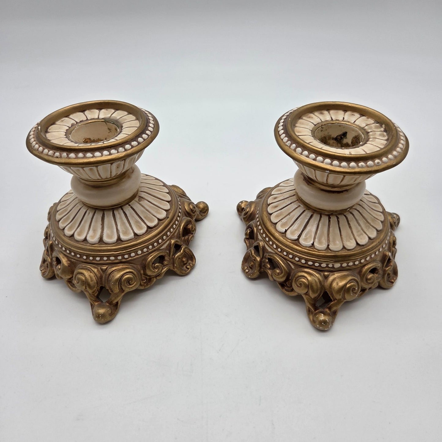 Pair of Fitz & Floyd Essentials Hollywood Regency Candle Holders