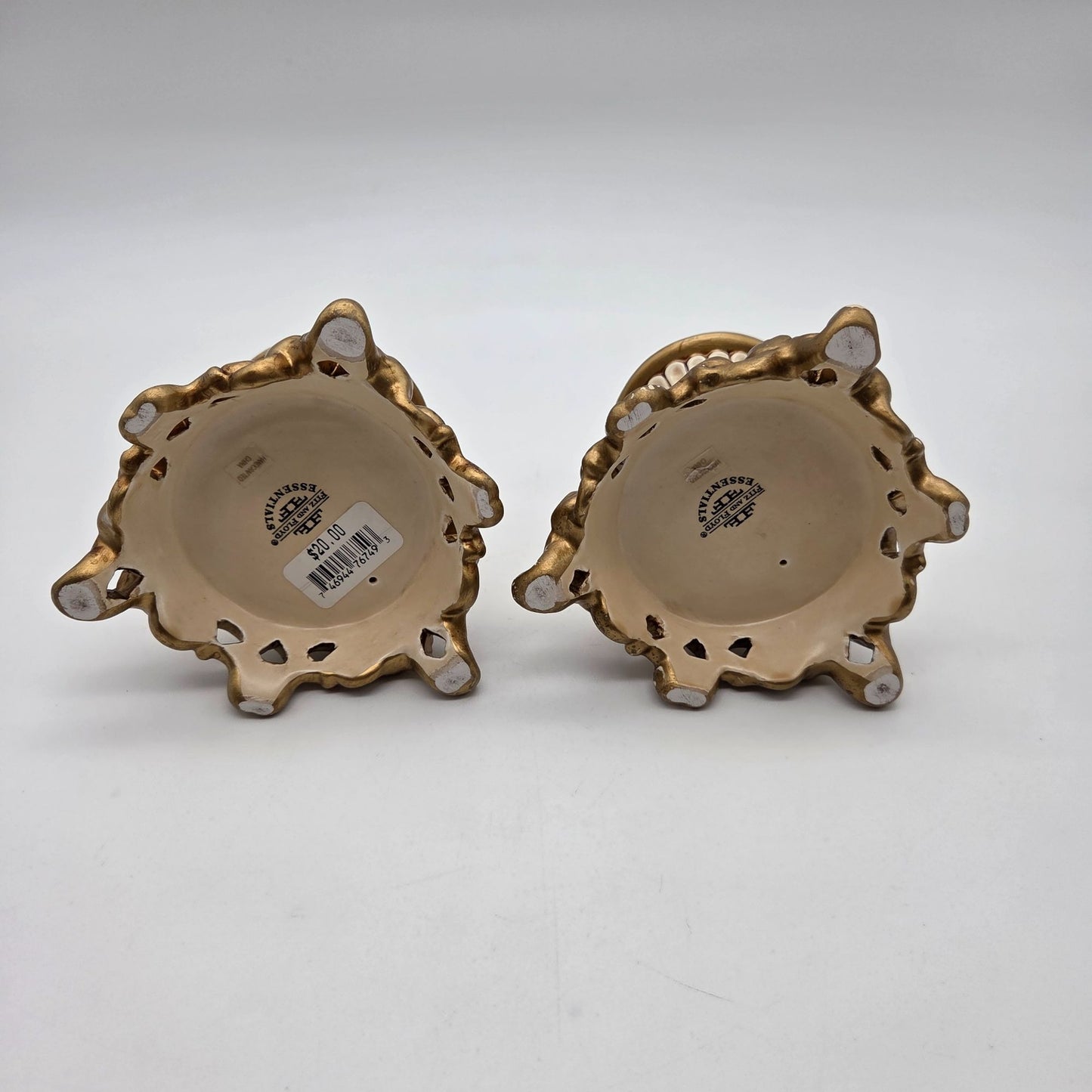 Pair of Fitz & Floyd Essentials Hollywood Regency Candle Holders