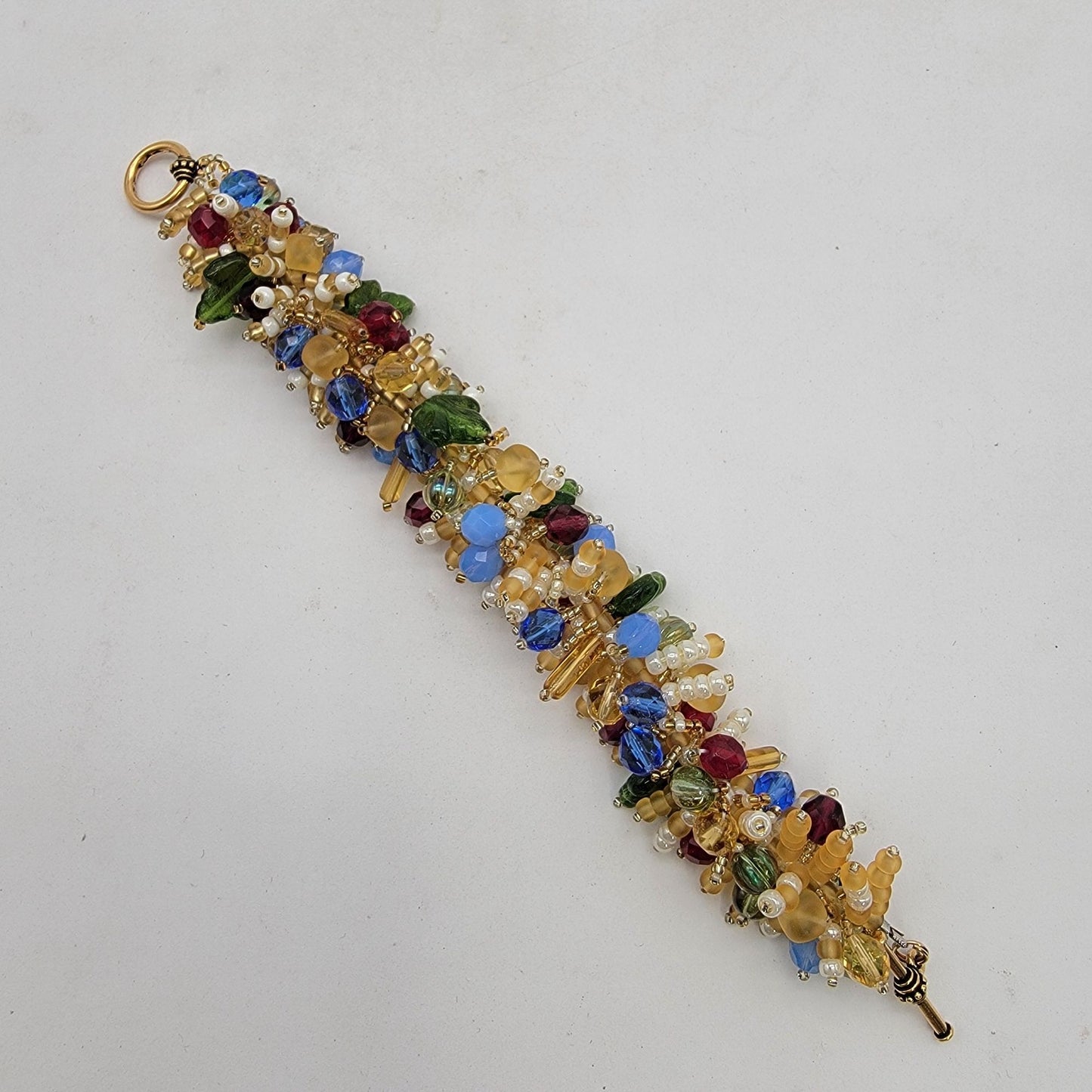 Vintage Cha-Cha Art Glass Beaded Bracelet