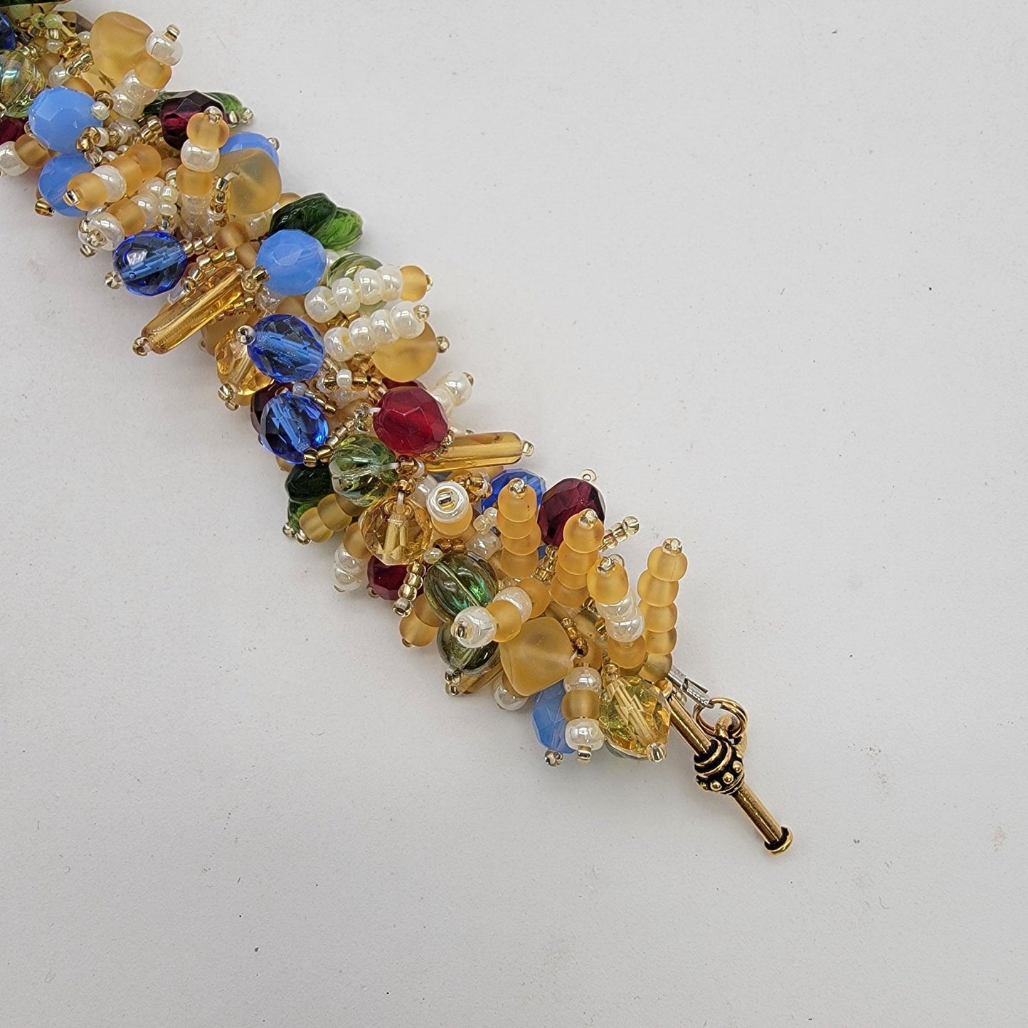 Vintage Cha-Cha Art Glass Beaded Bracelet
