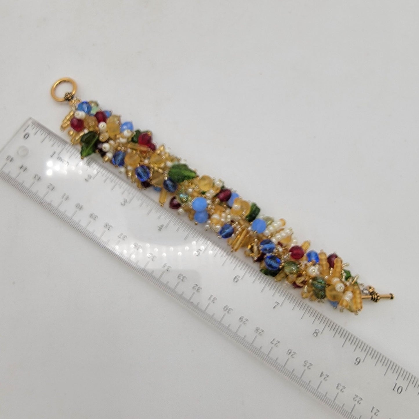 Vintage Cha-Cha Art Glass Beaded Bracelet