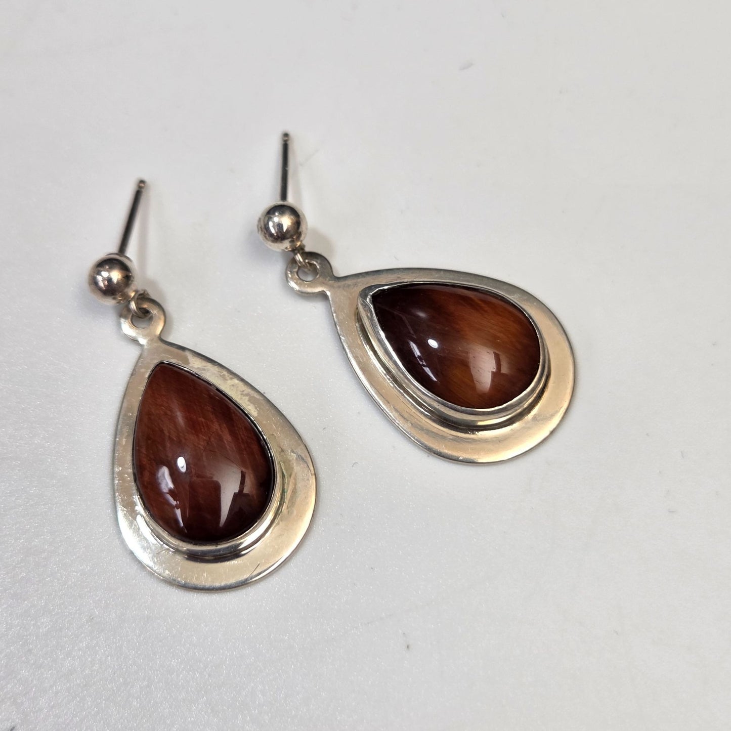 Jay King Desert Rose Trading 925 Silver Carnelian Teardrop Earrings