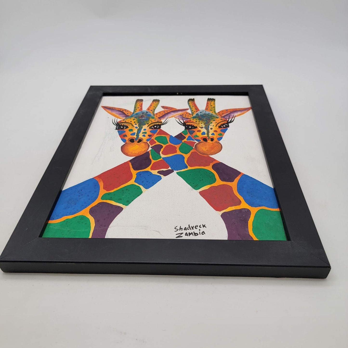 African Giraffe Painting By Shadreck Siamate Zambia