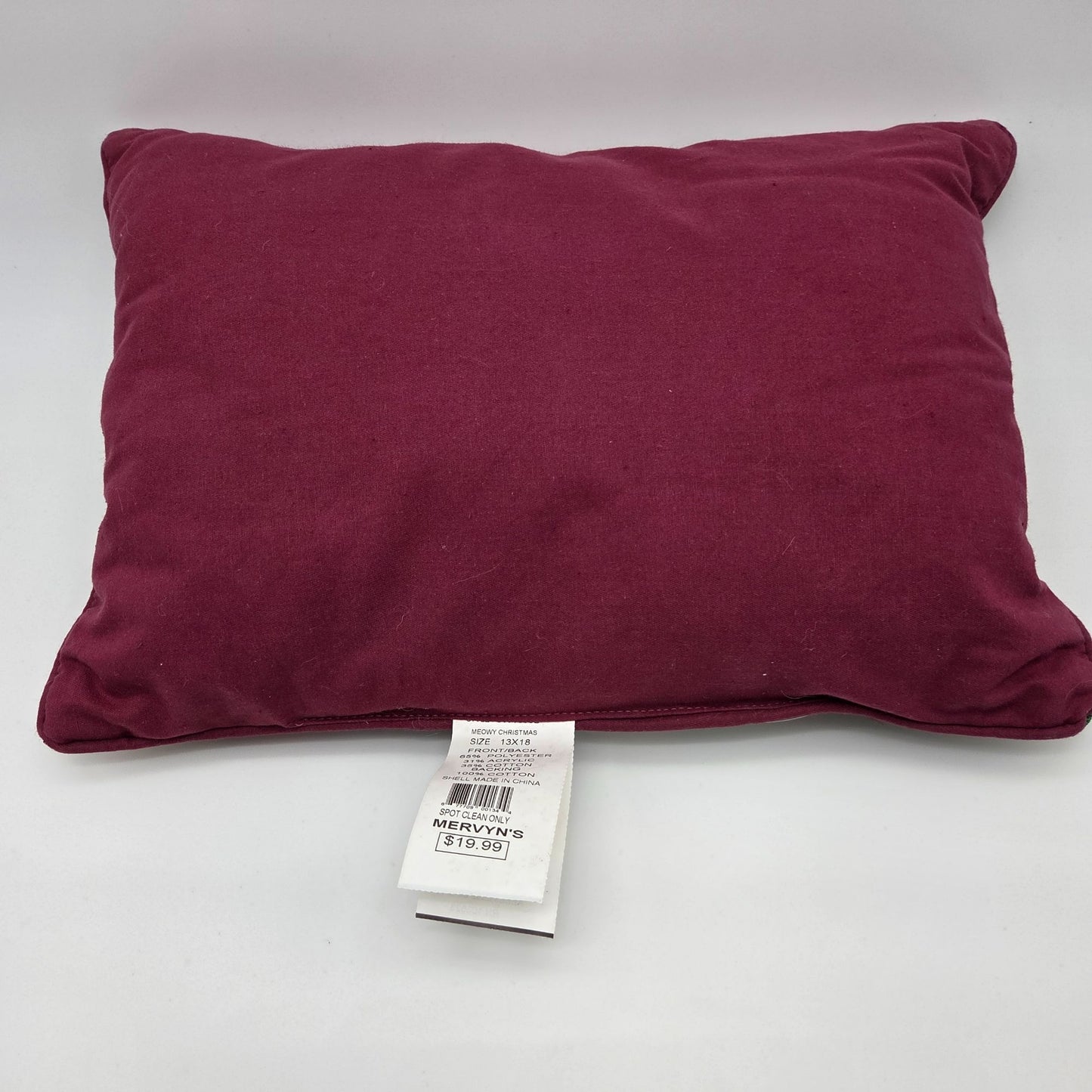 Vintage 2000 Meowy Christmas Cat Tapestry Throw Pillow