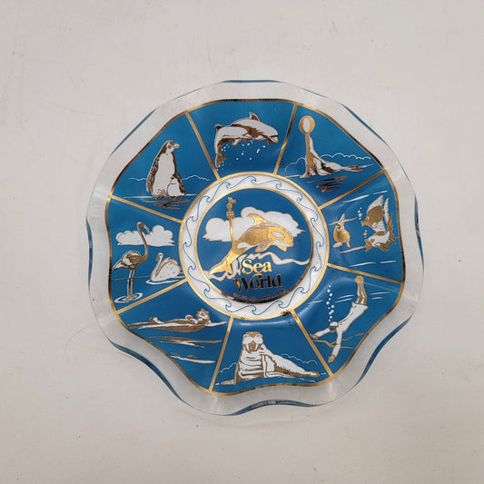 Vintage Sea World Souvenir Glass Bowl