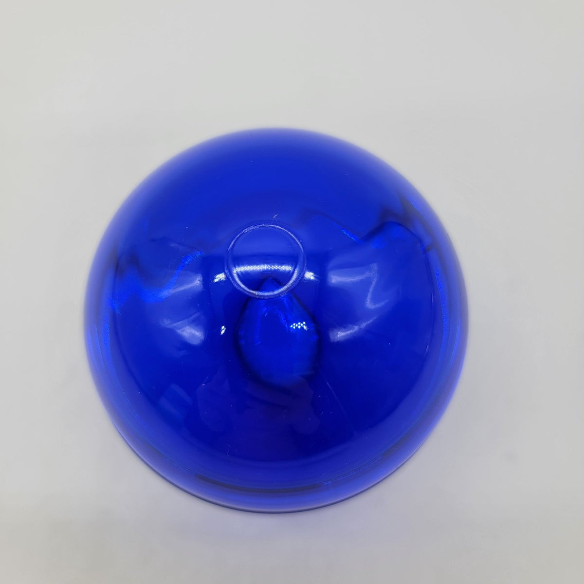 Indigo Blue Convex Cover Glass Egg Dome Lidded Jar