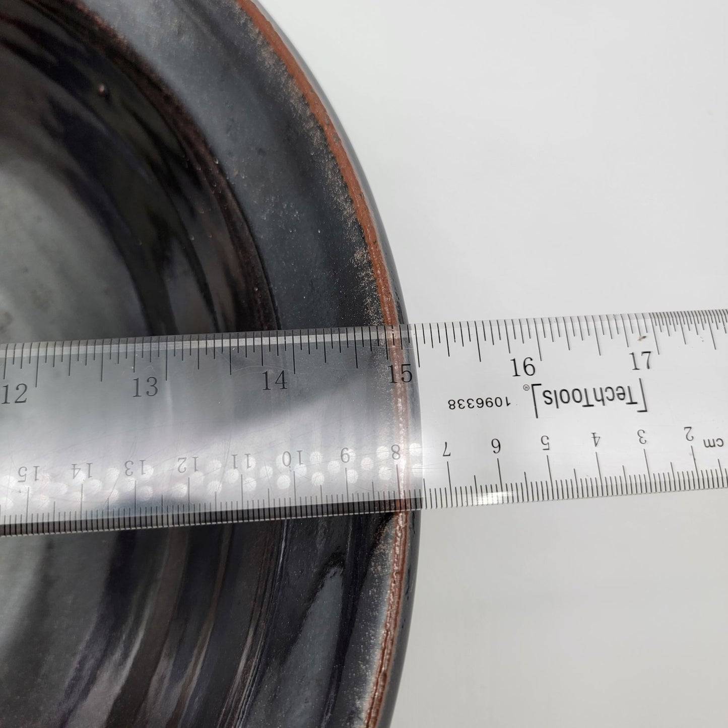 Handmade Art Pottery Serving Bowl With Unique Glaze Design Signed