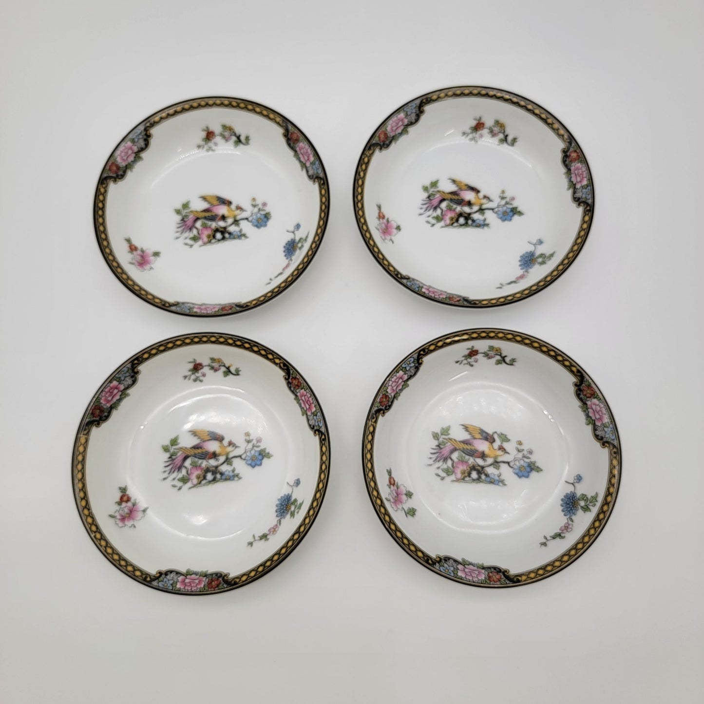 Vintage Noritake Pheasant Bird Bowls Set Of 4