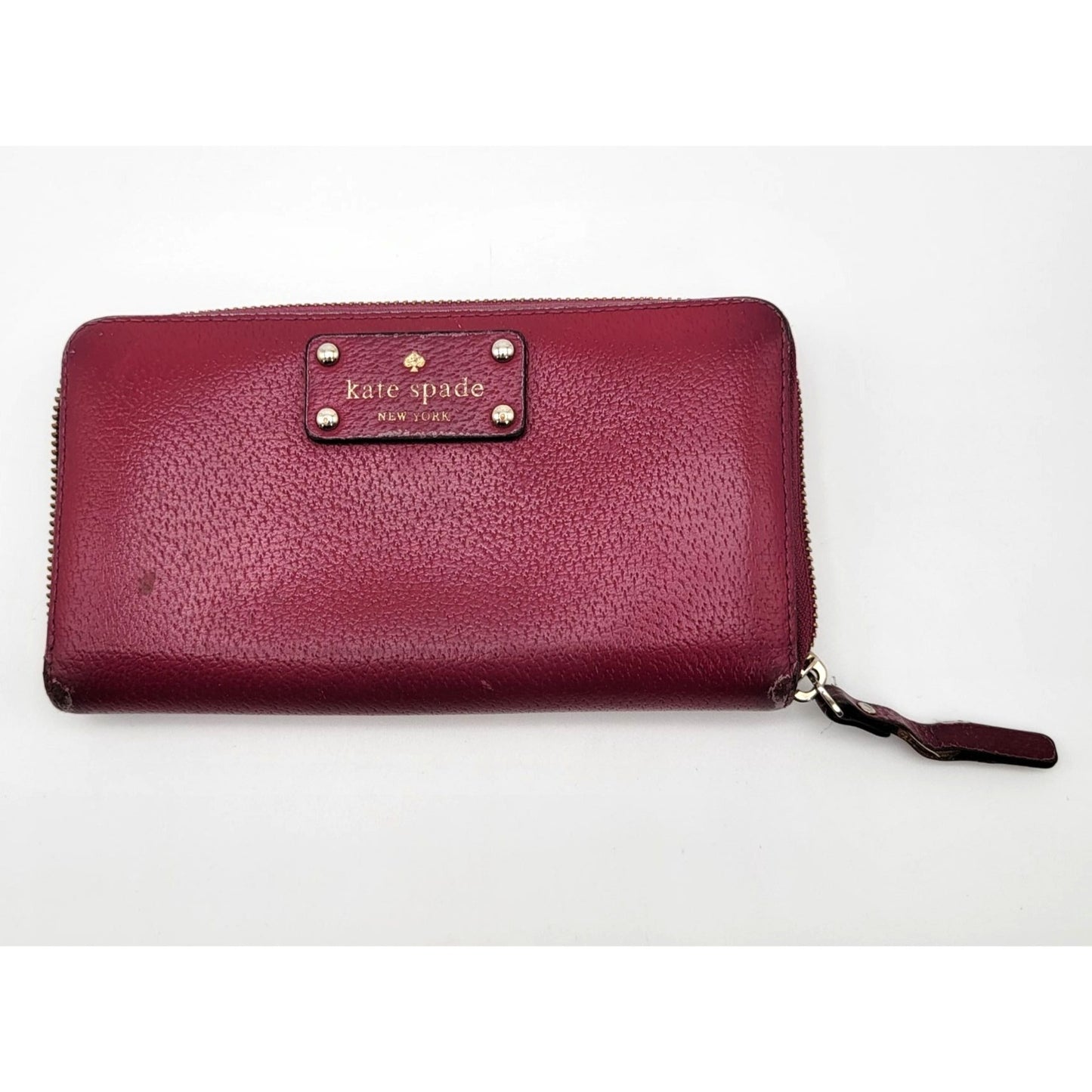 Kate Spade New York Burgundy Pebbled Leather Neda Zip-Around Wallet