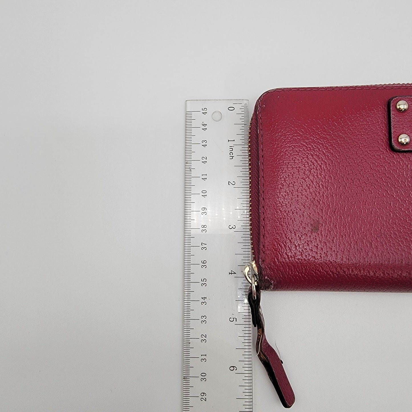 Kate Spade New York Burgundy Pebbled Leather Neda Zip-Around Wallet