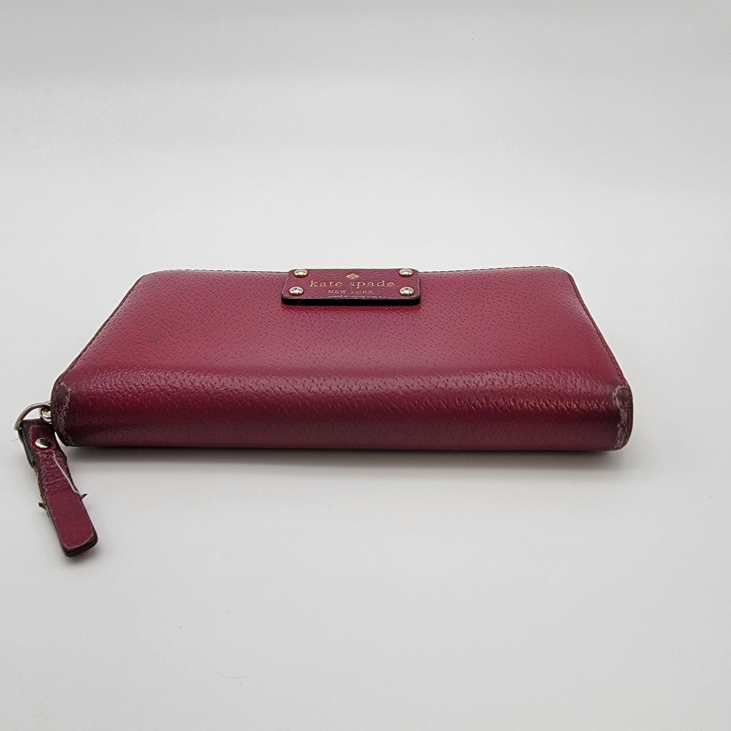 Kate Spade New York Burgundy Pebbled Leather Neda Zip-Around Wallet