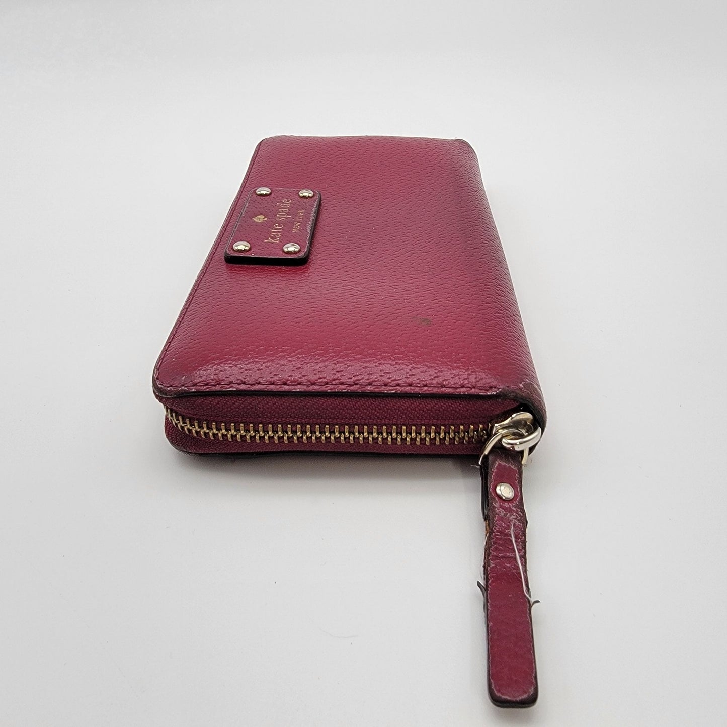 Kate Spade New York Burgundy Pebbled Leather Neda Zip-Around Wallet
