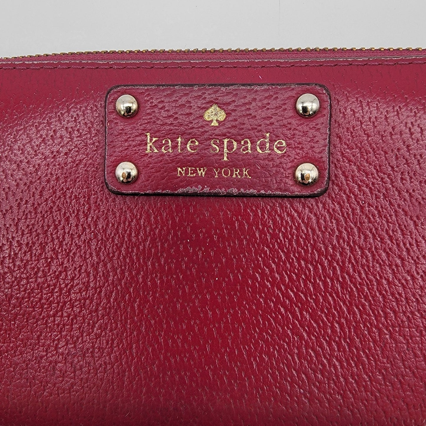 Kate Spade New York Burgundy Pebbled Leather Neda Zip-Around Wallet