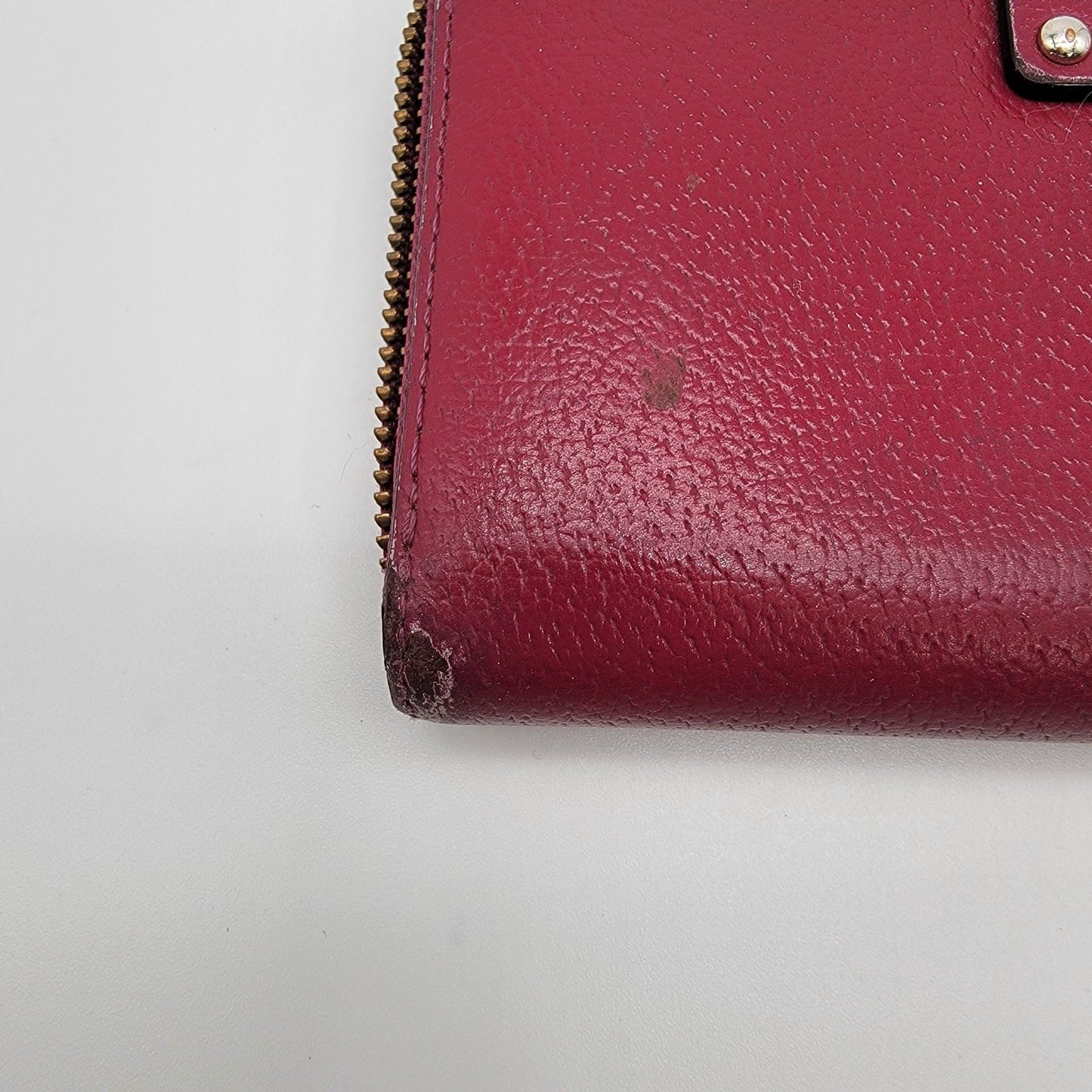 Kate Spade New York Burgundy Pebbled Leather Neda Zip-Around Wallet