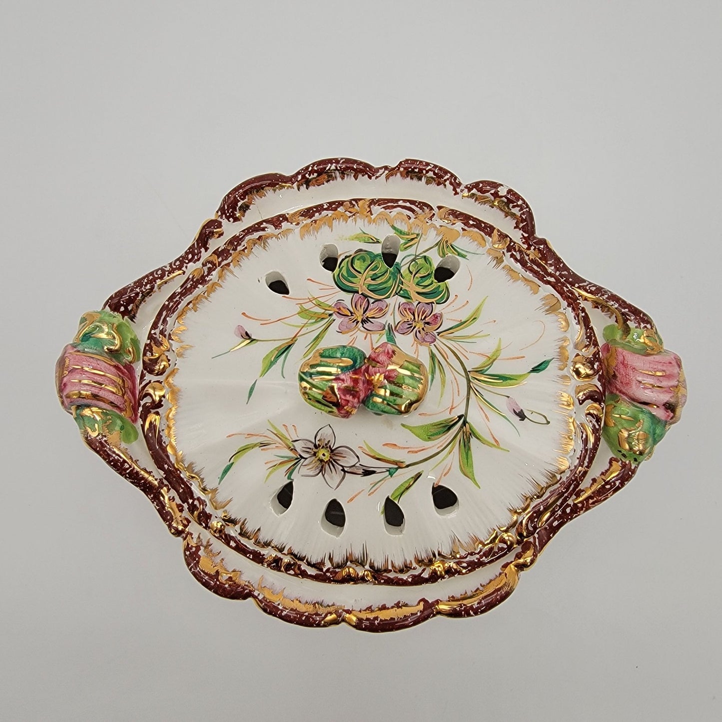 Vintage 1930s ZSZ Nove Italy Porcelain Potpourri Dish With Lid