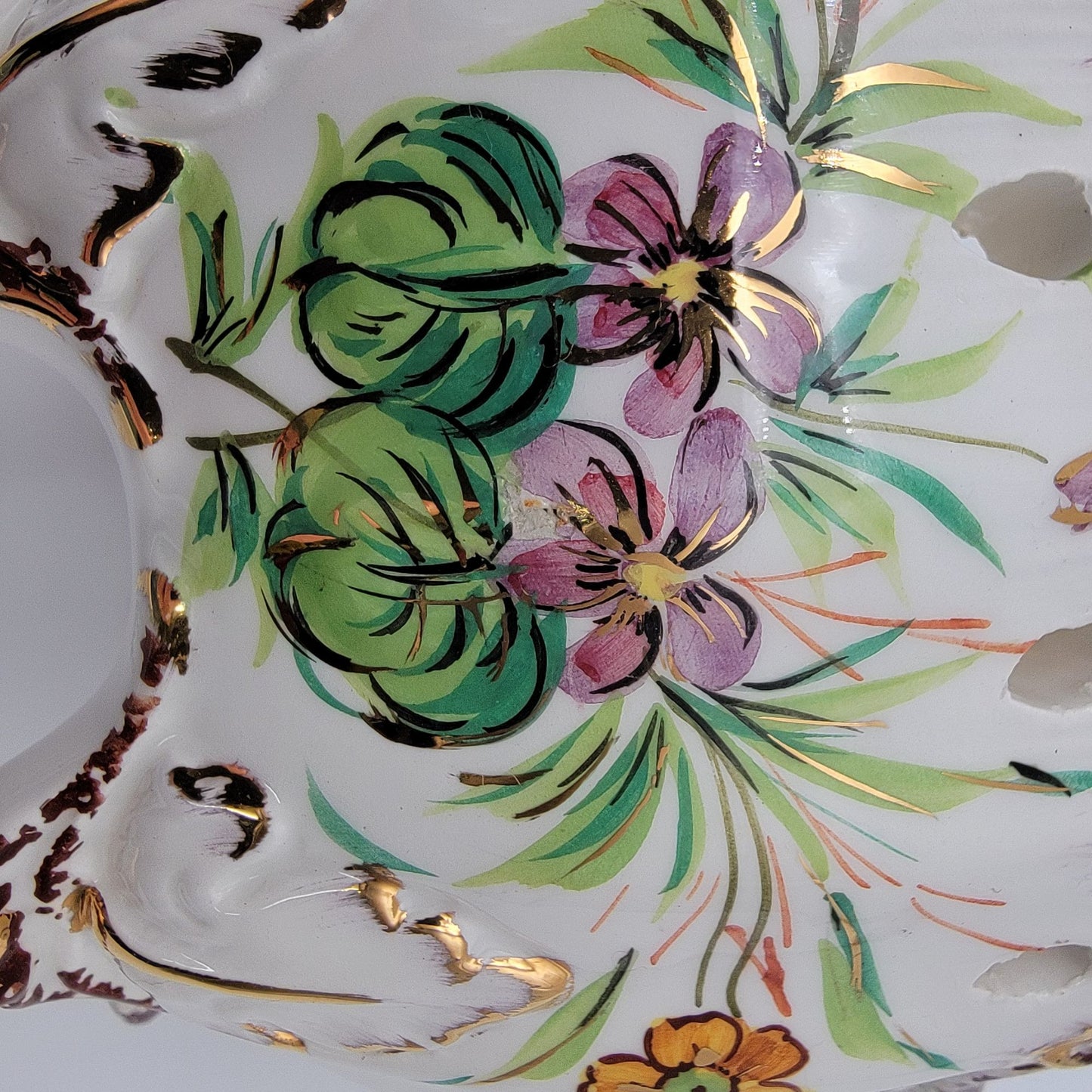 Vintage 1930s ZSZ Nove Italy Porcelain Potpourri Dish With Lid