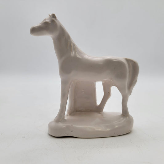 Vintage 1940 Pottery White Horse Figurine
