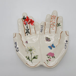 Natalie Lete for Anthropologie Titania Serving Platter Butterflies Floral Hands