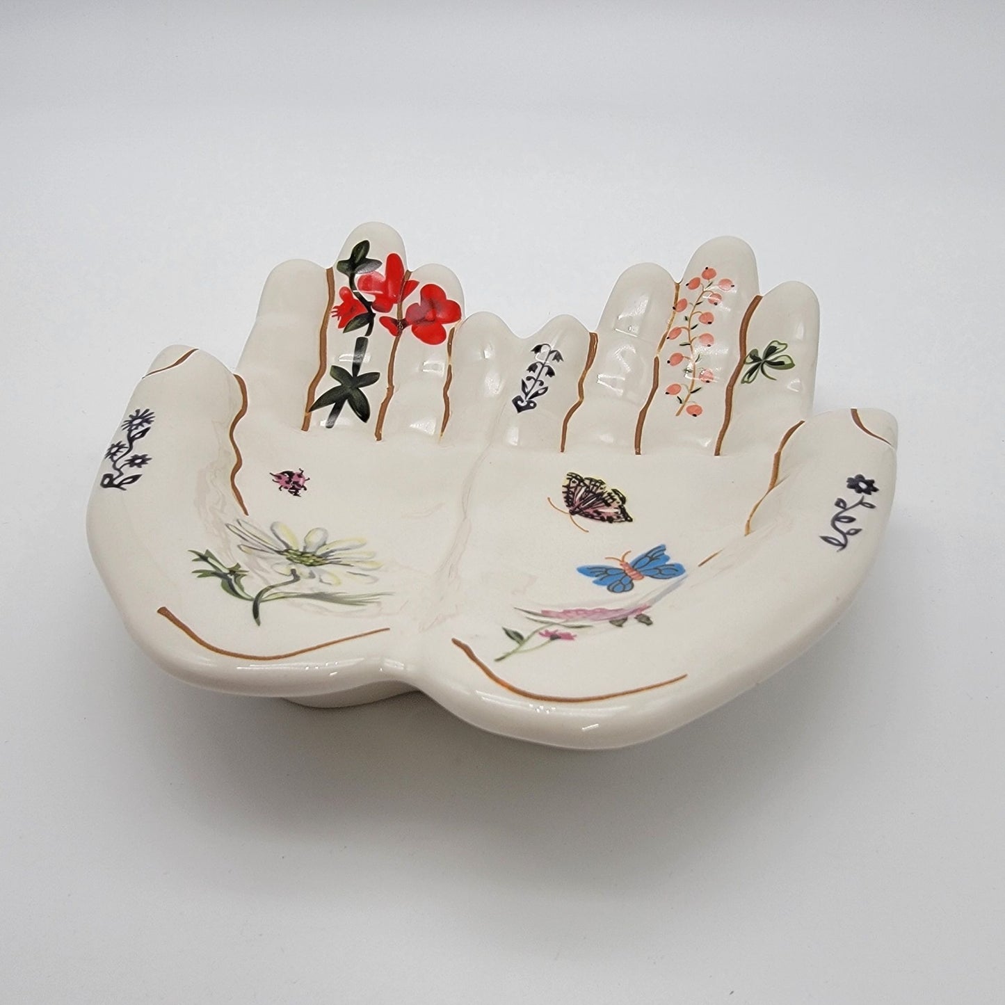 Natalie Lete for Anthropologie Titania Serving Platter Butterflies Floral Hands