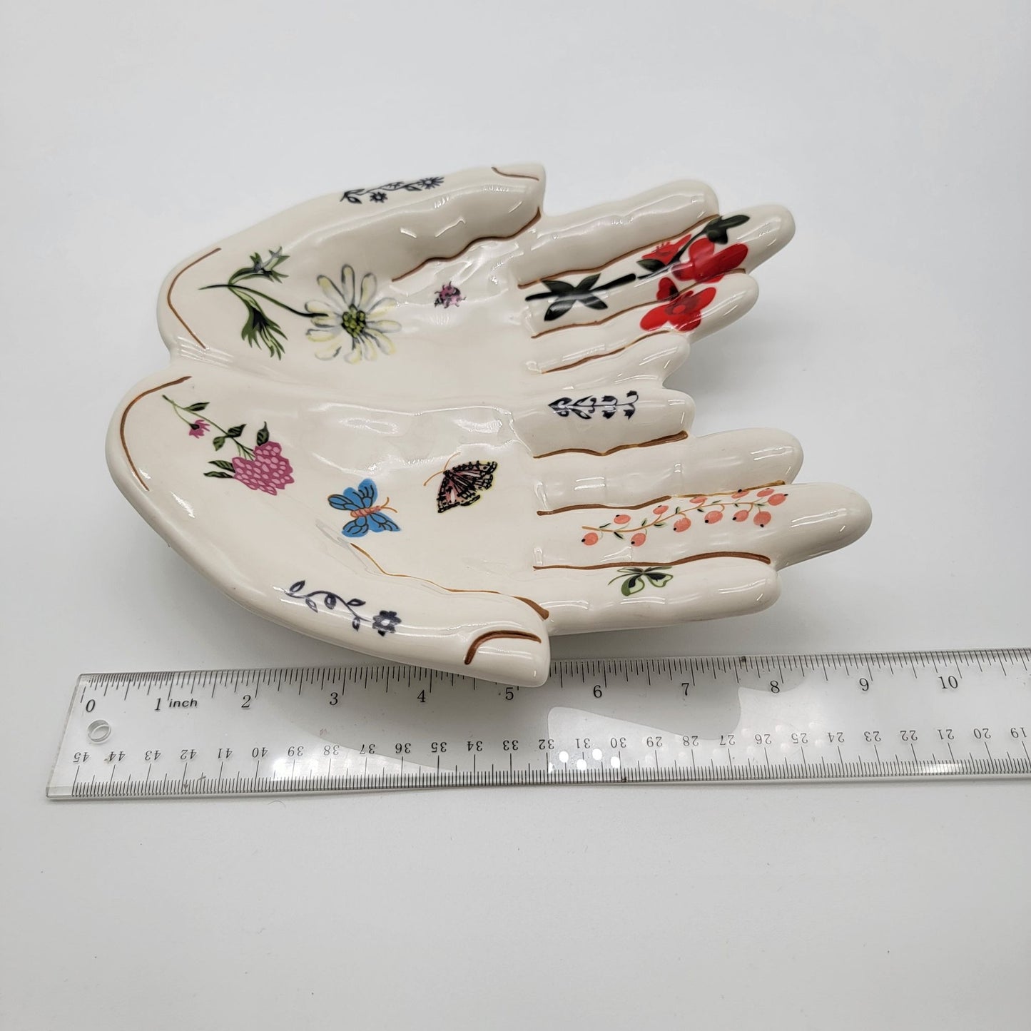 Natalie Lete for Anthropologie Titania Serving Platter Butterflies Floral Hands