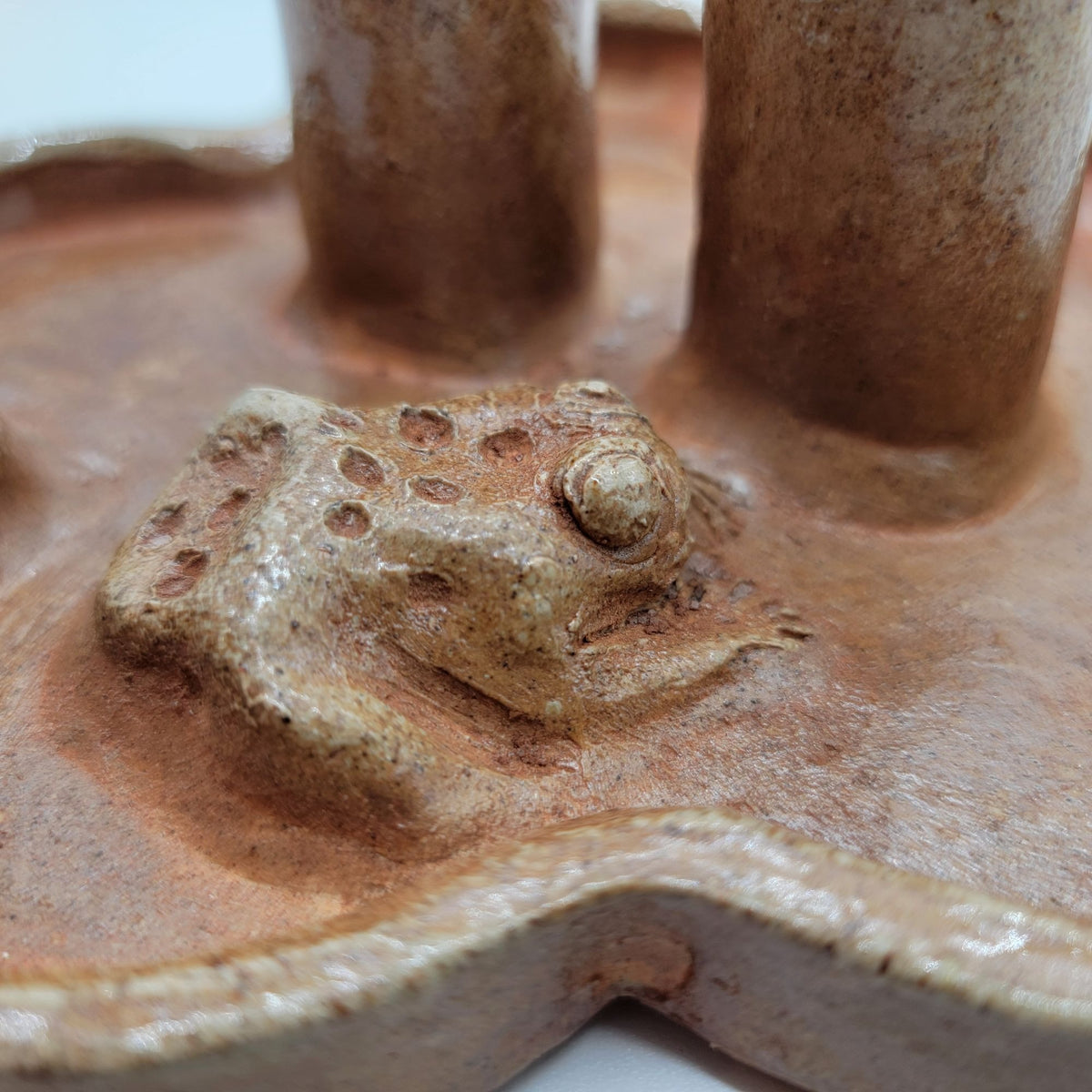 1960s Pottery Ikebana Frog Vase