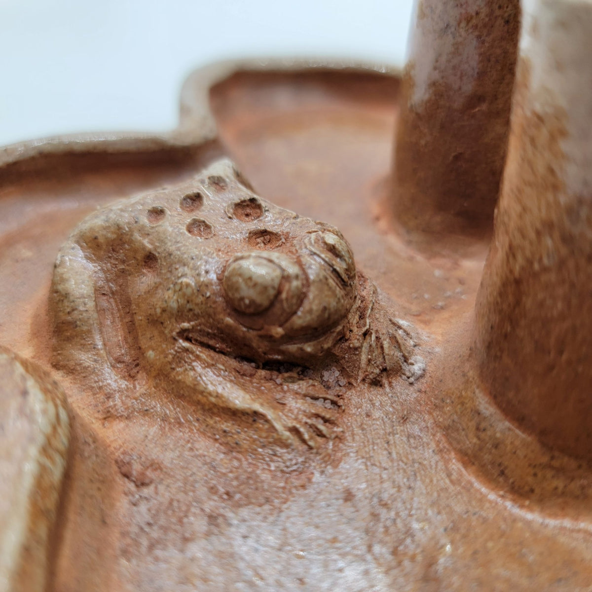 1960s Pottery Ikebana Frog Vase