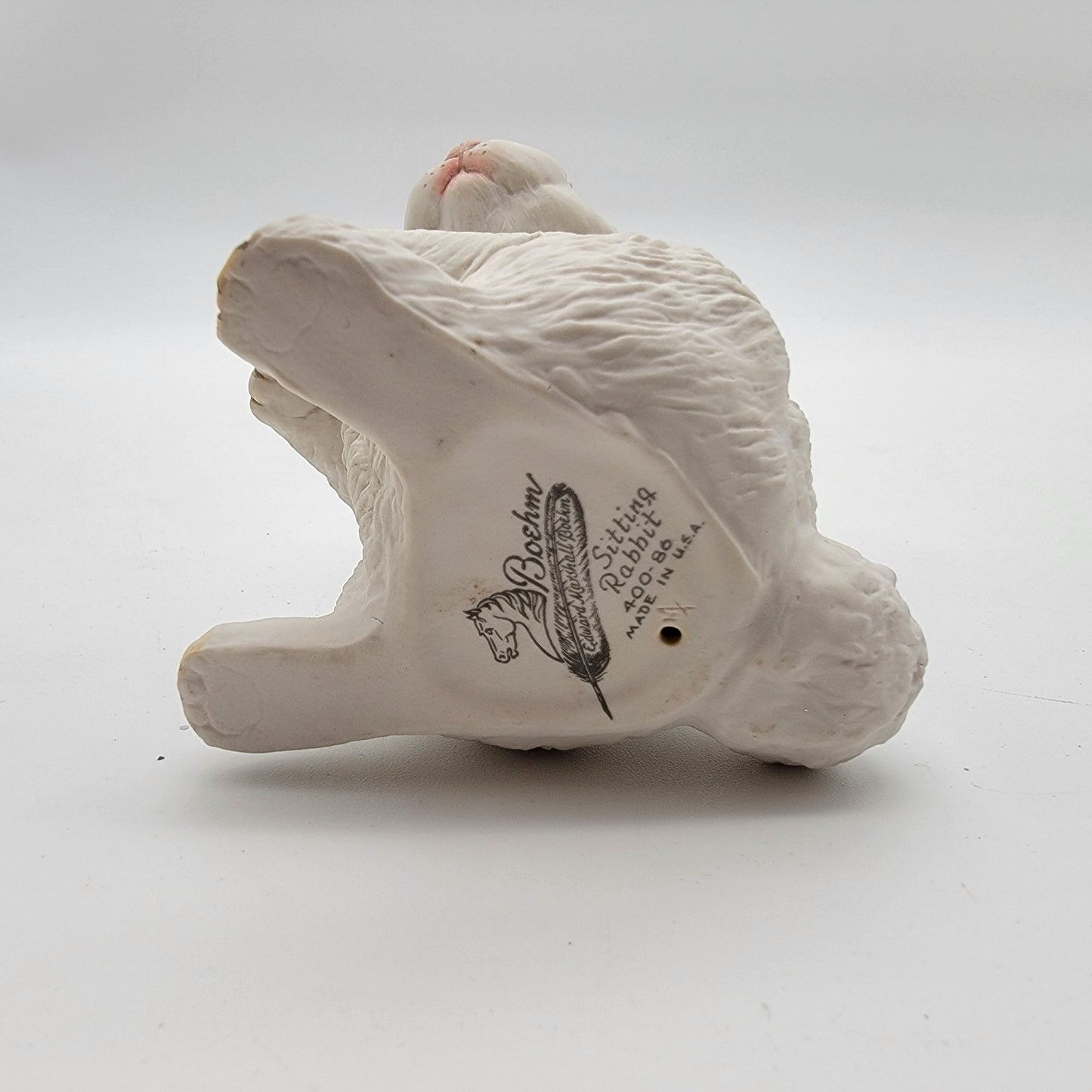 Vintage Boehm White Sitting Rabbit Fine Porcelain Figurine 400-86