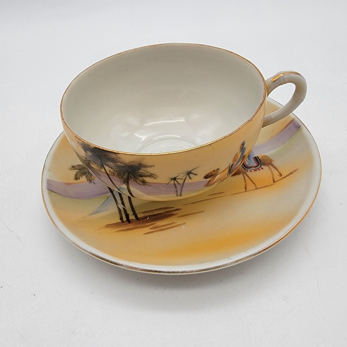 Antique Camel Scene S&K Nippon Hand Painted Teacup & Saucer