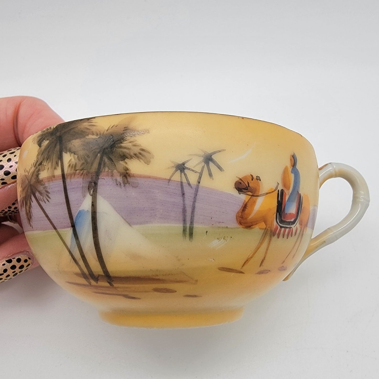Antique Camel Scene S&K Nippon Hand Painted Teacup & Saucer