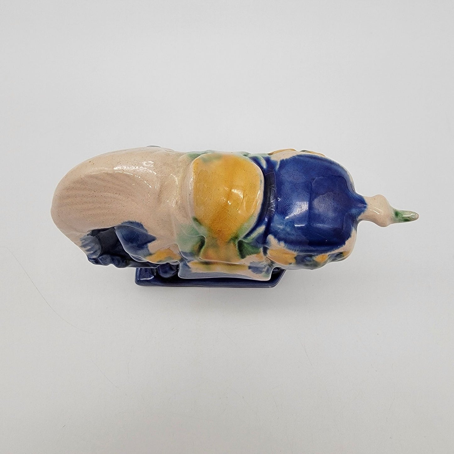 Vintage Blue Tang Dynasty Repro Sancai Glaze Pottery War Horse