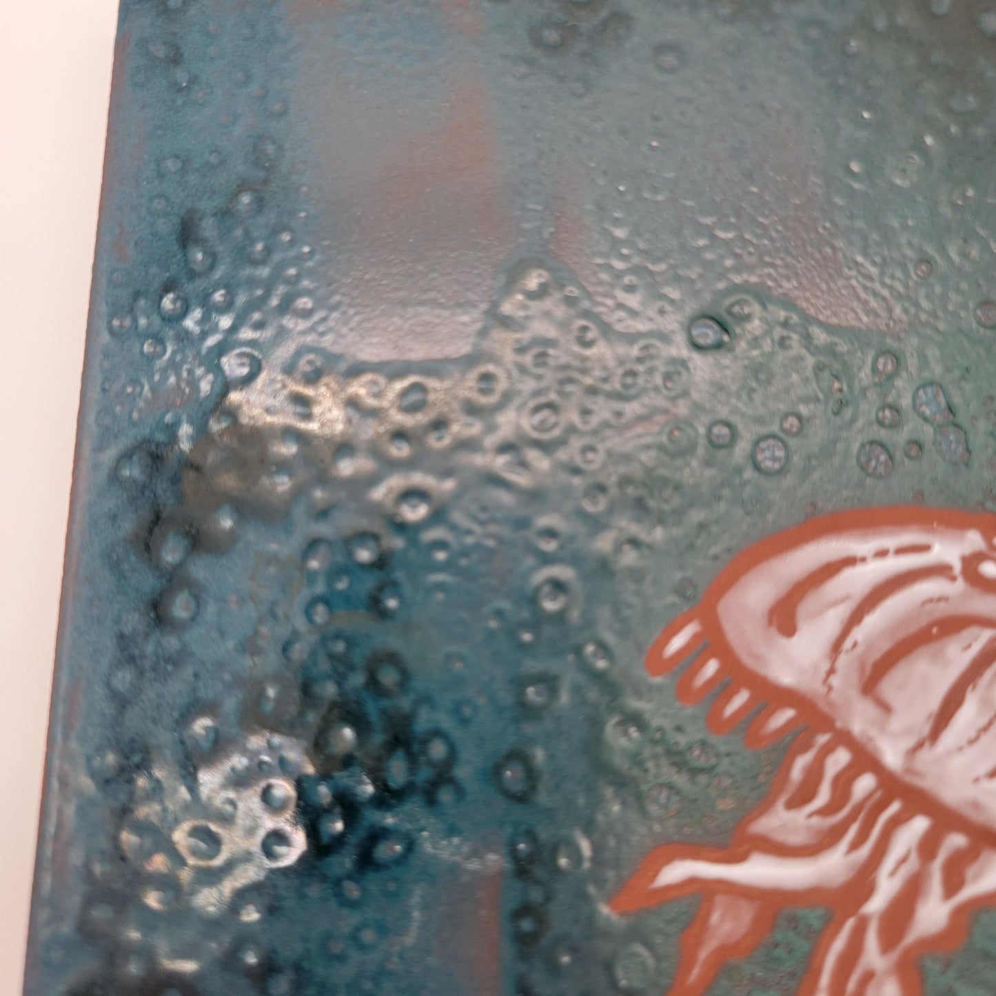 Signed Jellyfish Pottery Tile Trivet Casalgrande Italy