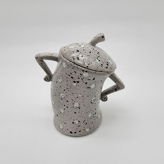 Canister With Attitude Storage Jar With Lid Speckled Design