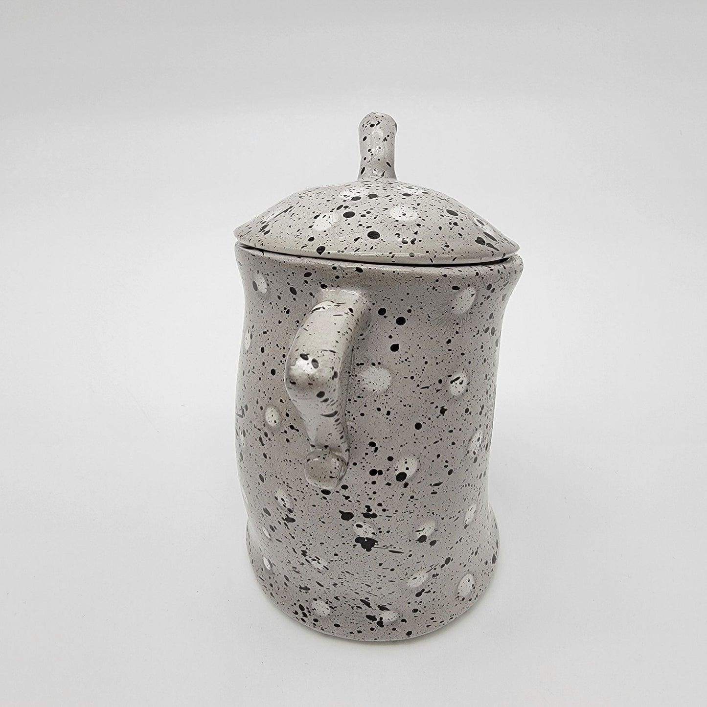 Canister With Attitude Storage Jar With Lid Speckled Design