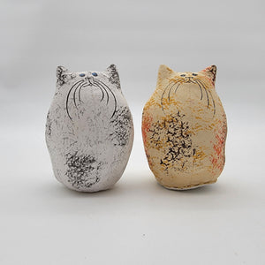 Pair of Hand Painted Fabric Cat figures
