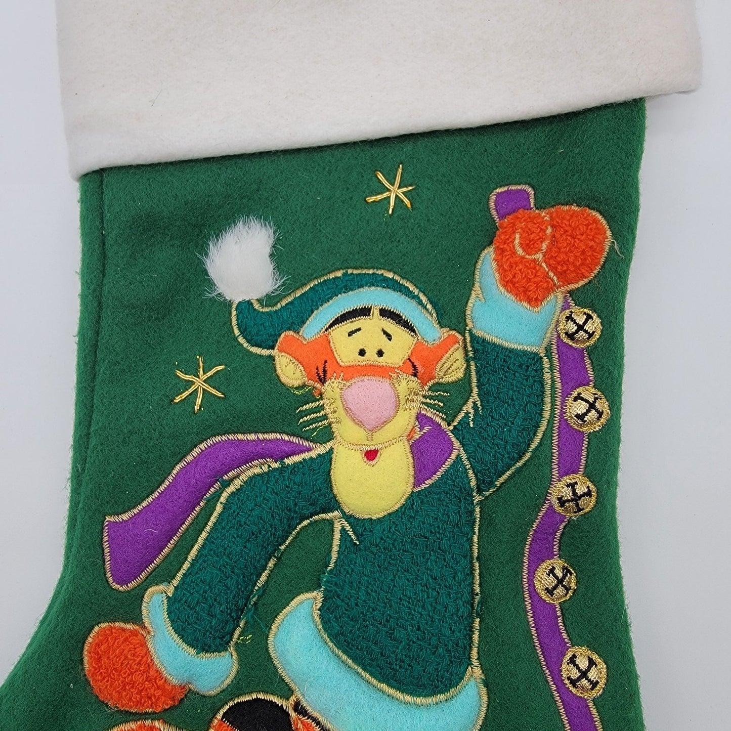 Vintage Disney Tigger Christmas Stocking 3D Felt Green