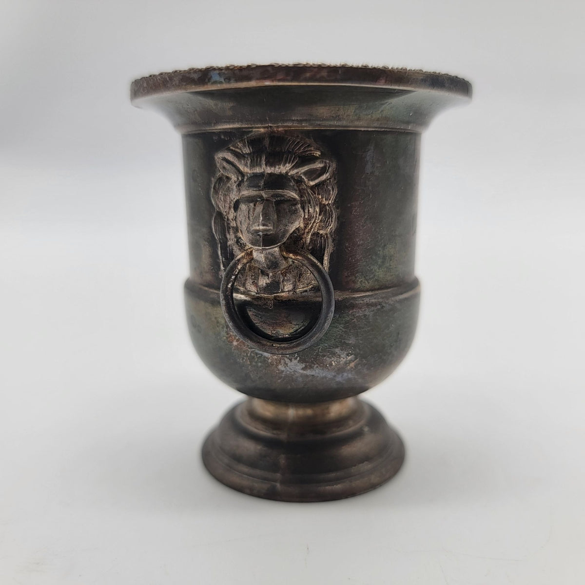 1960s Silverplate Lion Toothpick Holder Viners Of Sheffield