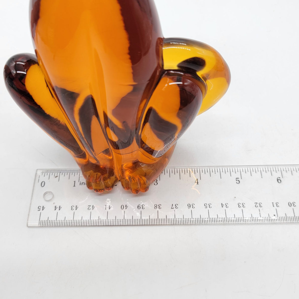 1960s Viking Glass Epic Hound Dog Amber Persimmon Sculpture Model #1323