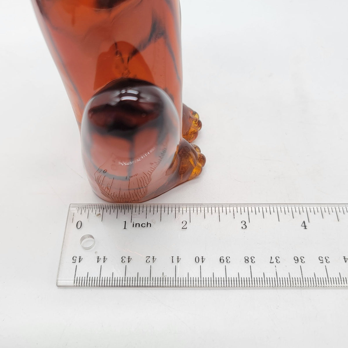1960s Viking Glass Epic Hound Dog Amber Persimmon Sculpture Model #1323
