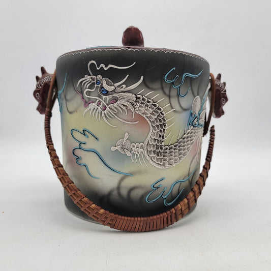 Japanese Dragonware Moriage Ice Bucket W/ Lid