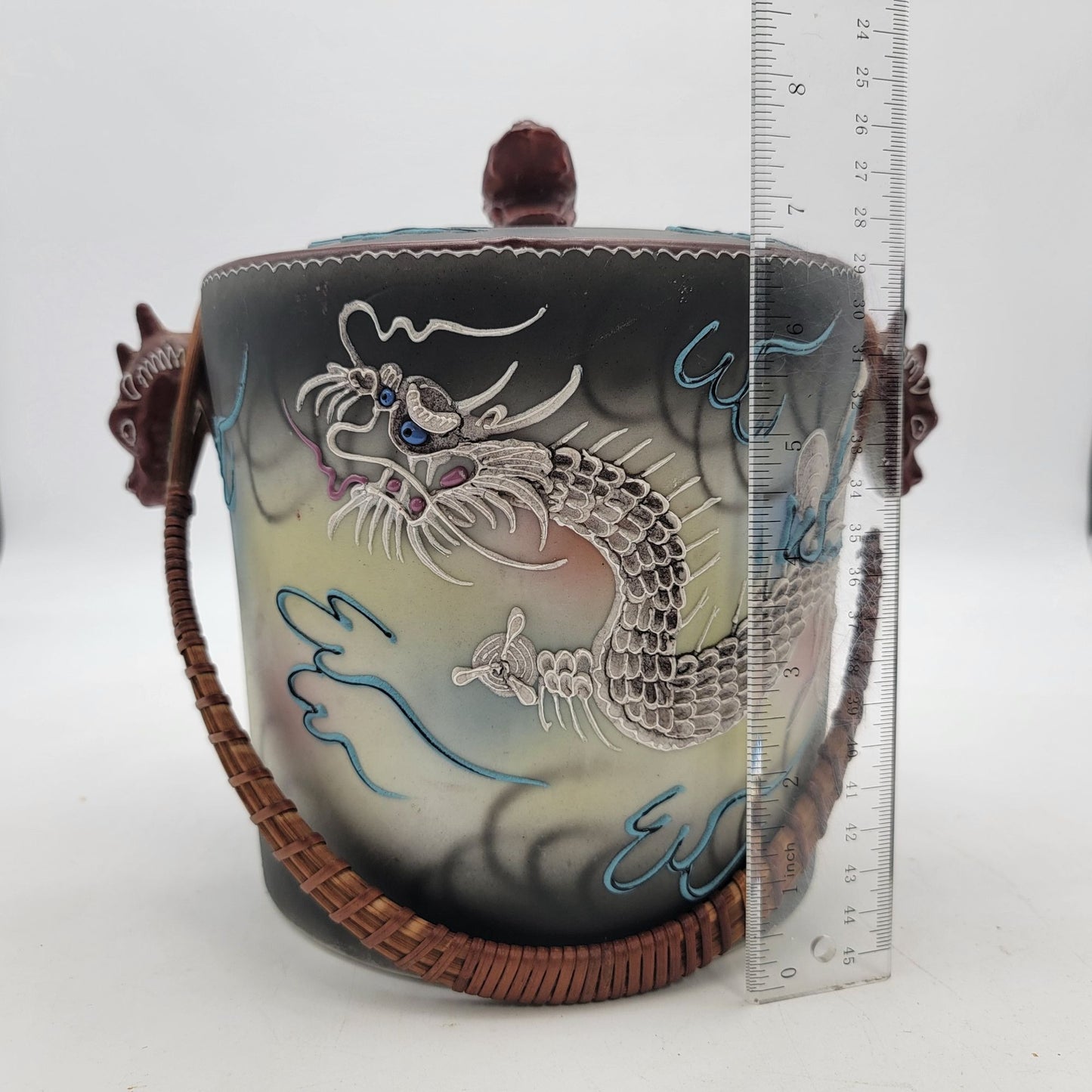 Japanese Dragonware Moriage Ice Bucket W/ Lid