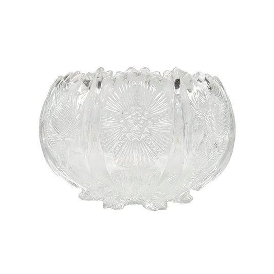 Antique Bryce Higbee EAPG Paneled Thistle Cupped Rose Bowl
