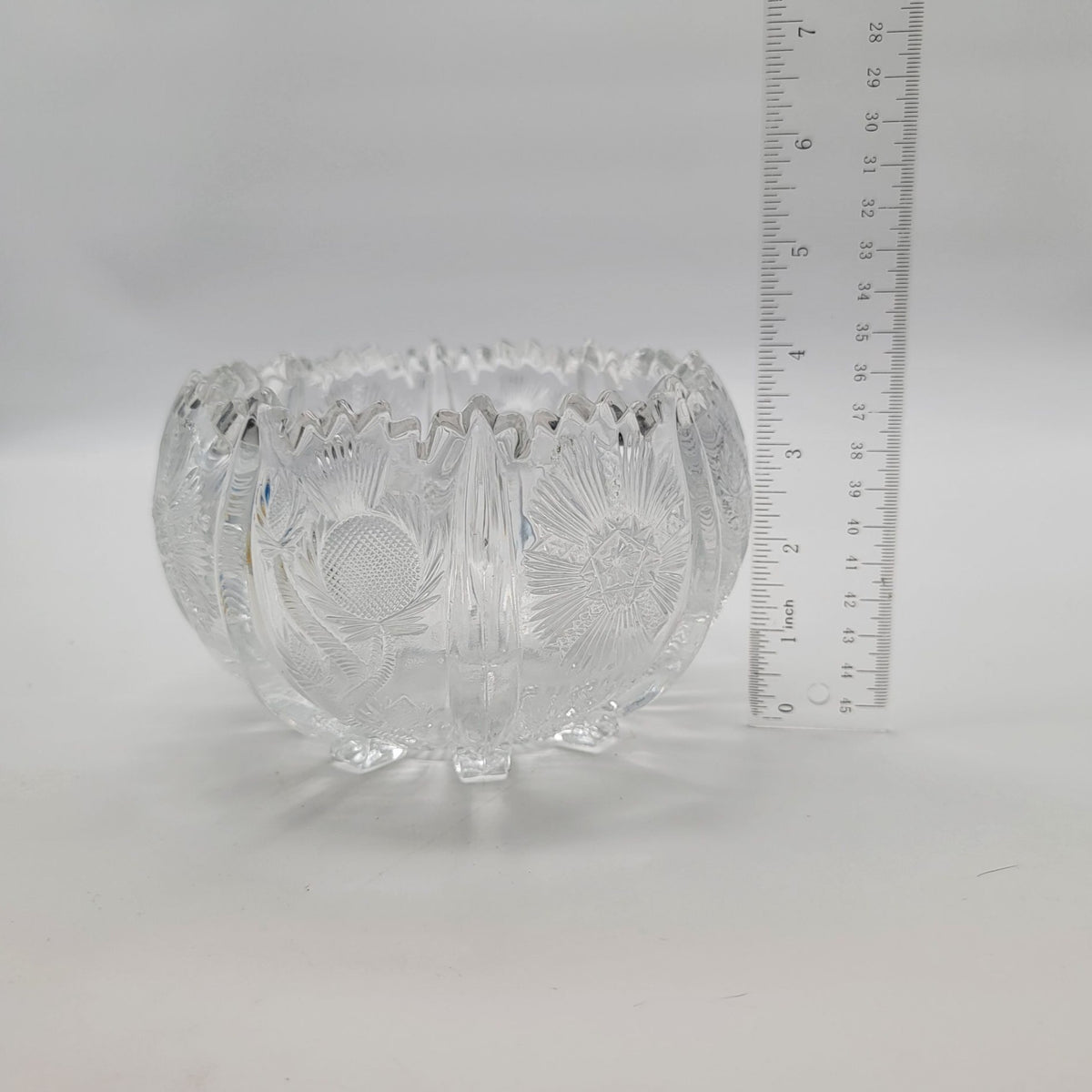 Antique Bryce Higbee EAPG Paneled Thistle Cupped Rose Bowl