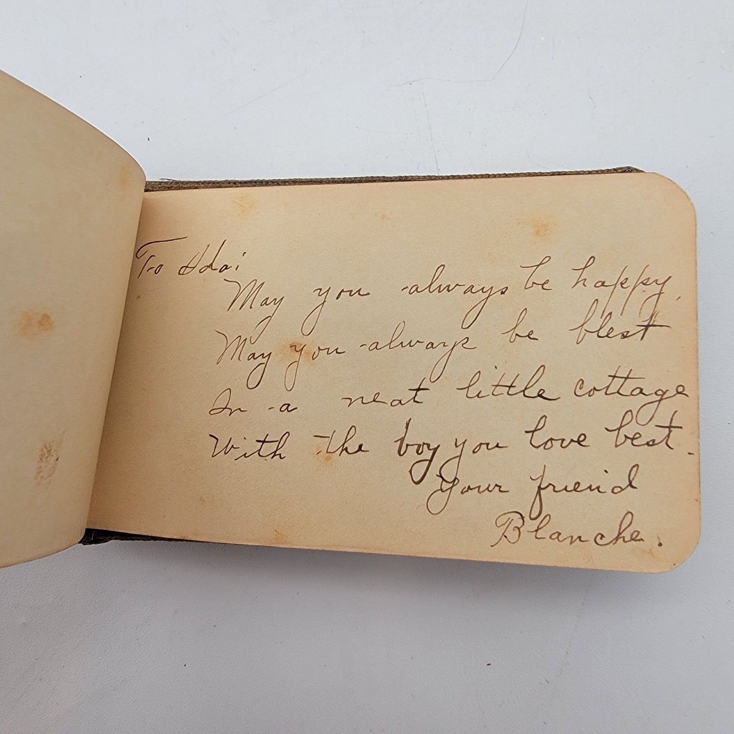Antique 1910 Edwardian Autograph Prose Book
