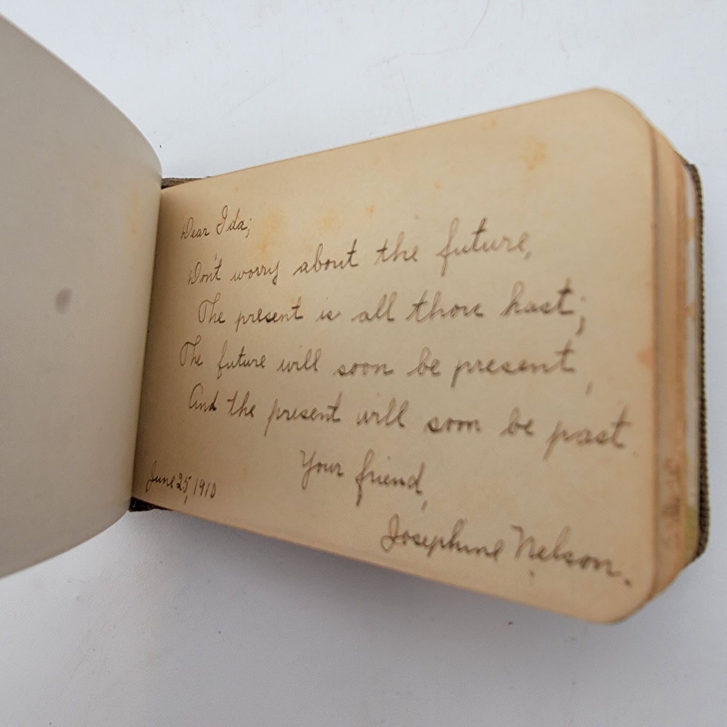 Antique 1910 Edwardian Autograph Prose Book