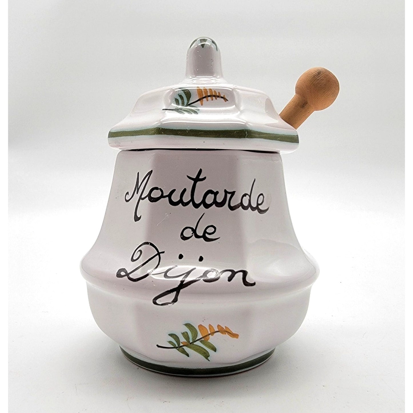Lallier A Moustiers Moutarde De Dijon Faience Mustard Jar With Spoon