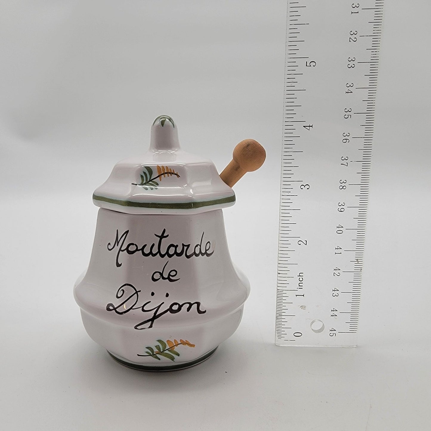 Lallier A Moustiers Moutarde De Dijon Faience Mustard Jar With Spoon