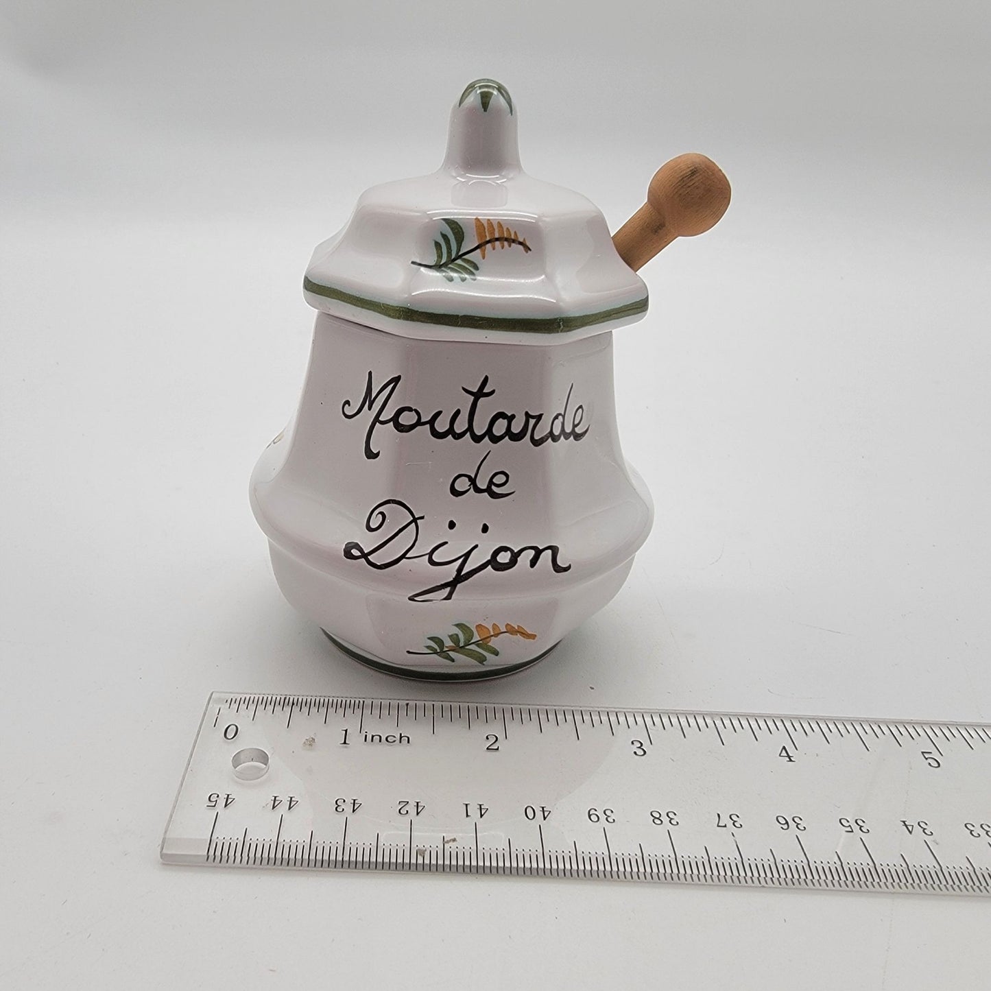 Lallier A Moustiers Moutarde De Dijon Faience Mustard Jar With Spoon