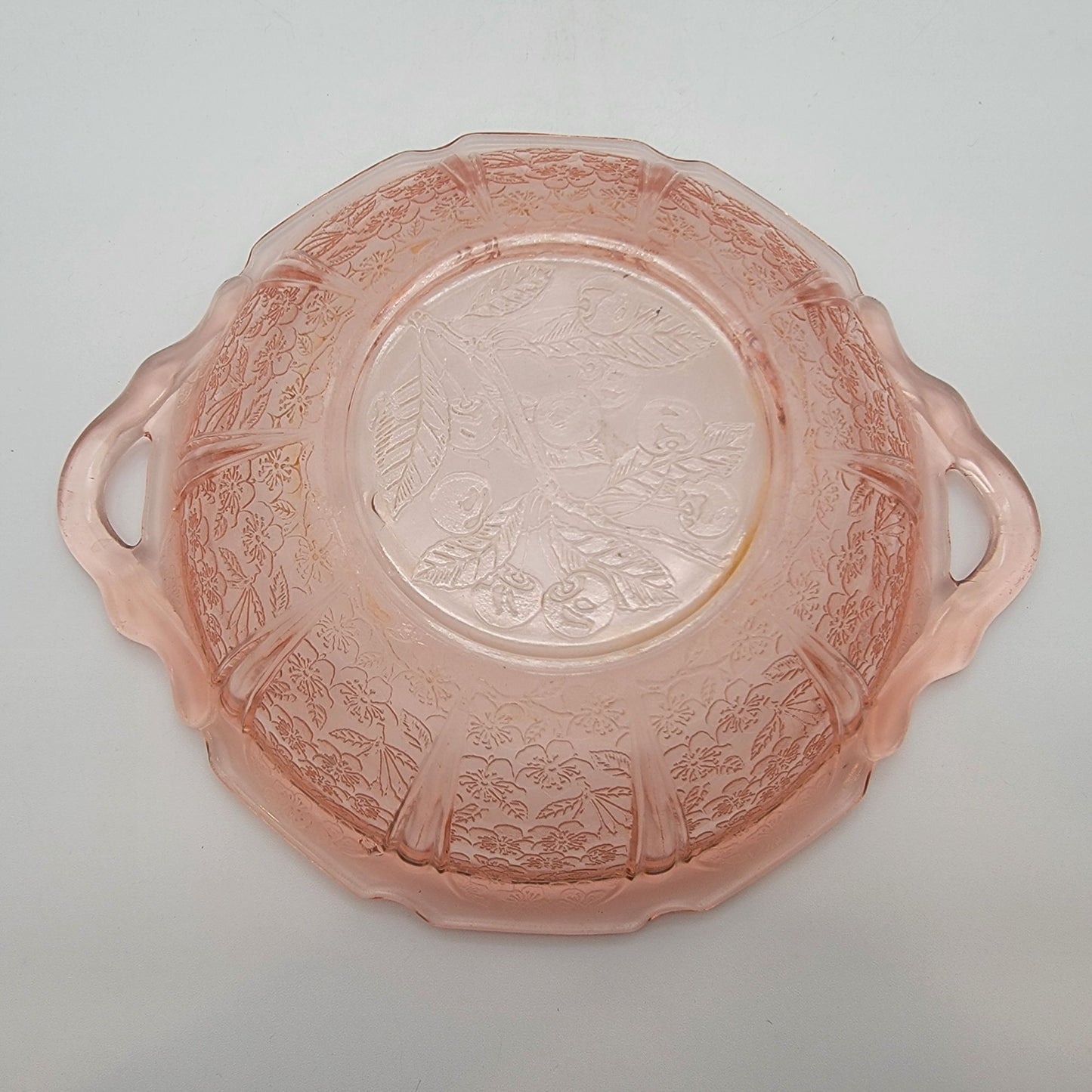 Jeanette Cherry Blossom Pink Depression Glass Bowl