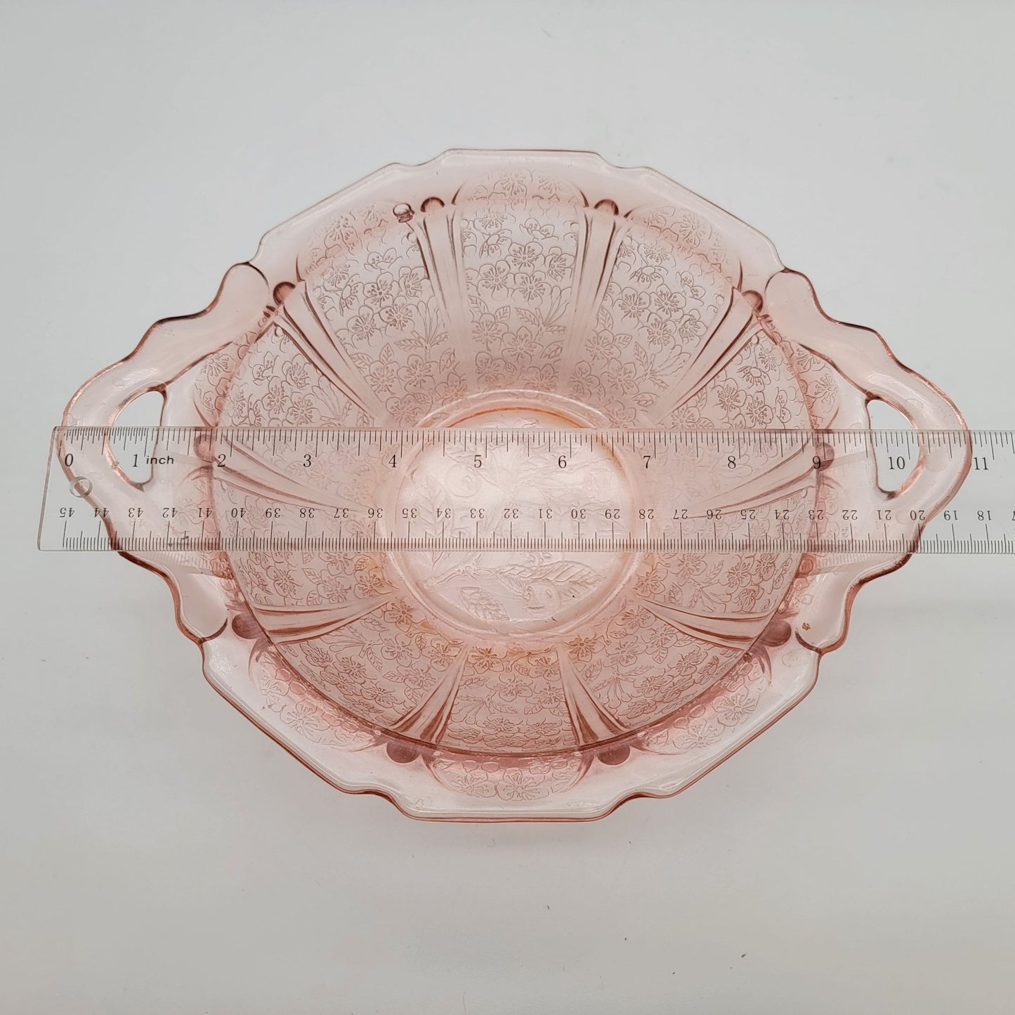 Jeanette Cherry Blossom Pink Depression Glass Bowl