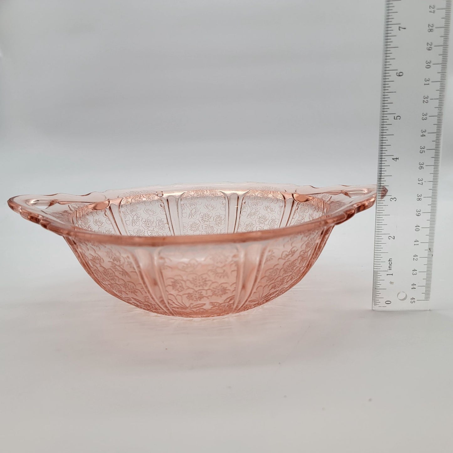 Jeanette Cherry Blossom Pink Depression Glass Bowl